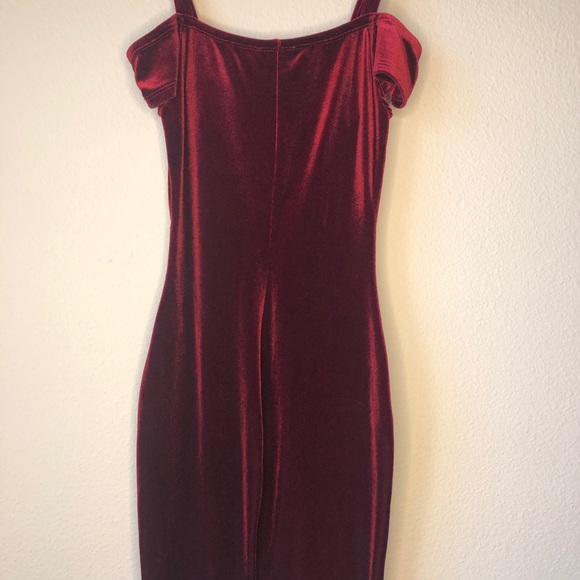 Red silk mini/midi dress - Picture 3 of 4
